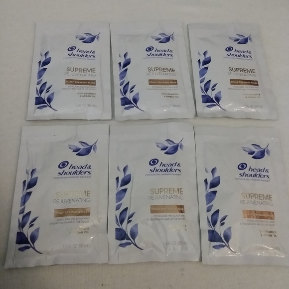 6 Head & Shoulders Hair Supreme Rejuvenating Scalp pre-wash masks 1.6 Oz packs - Picture 1 of 2